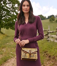 Patricia Nash Cassano European Map Buckled Crossbody Bag
