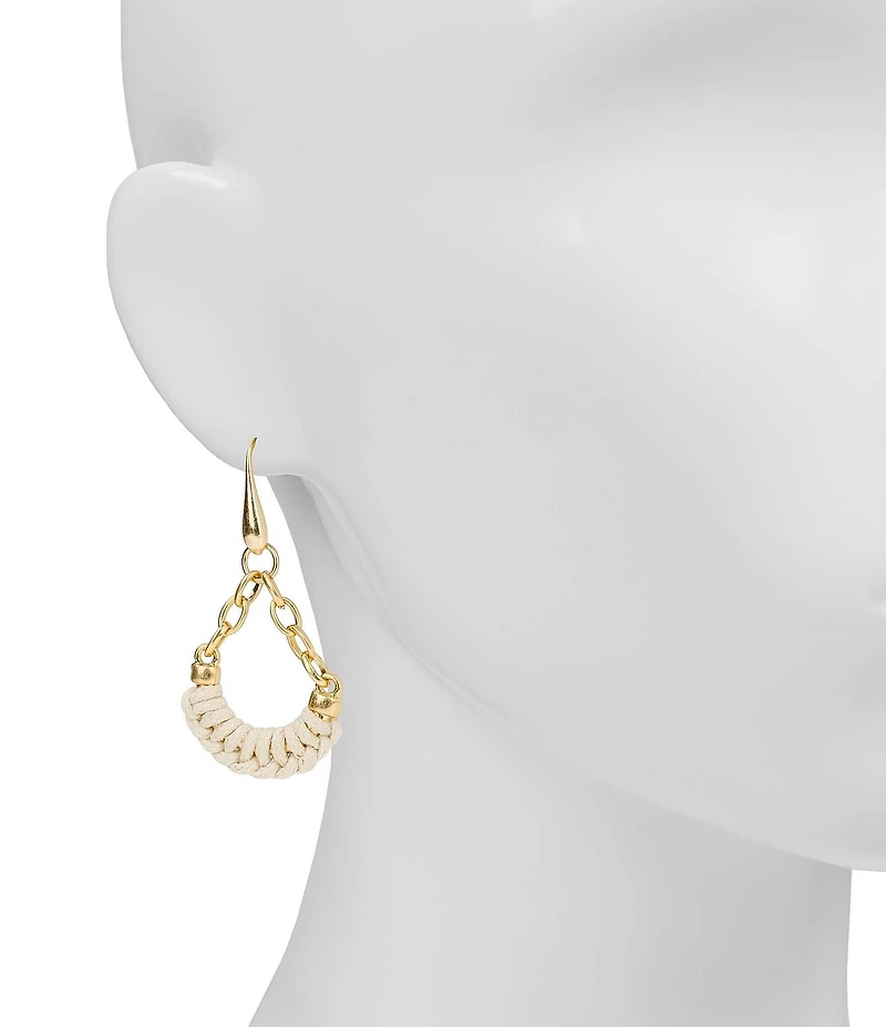 Patricia Nash Chain Leather Wrap Drop Earrings