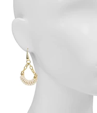 Patricia Nash Chain Leather Wrap Drop Earrings