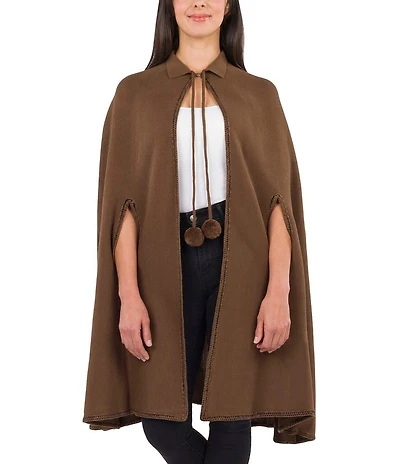 Patricia Nash Collar Cape with Pom Pom
