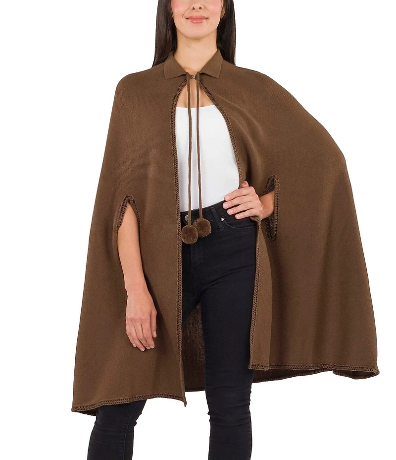 Patricia Nash Collar Cape with Pom Pom