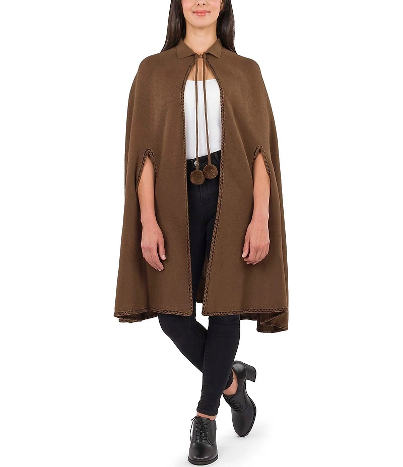 Patricia Nash Collar Cape with Pom Pom