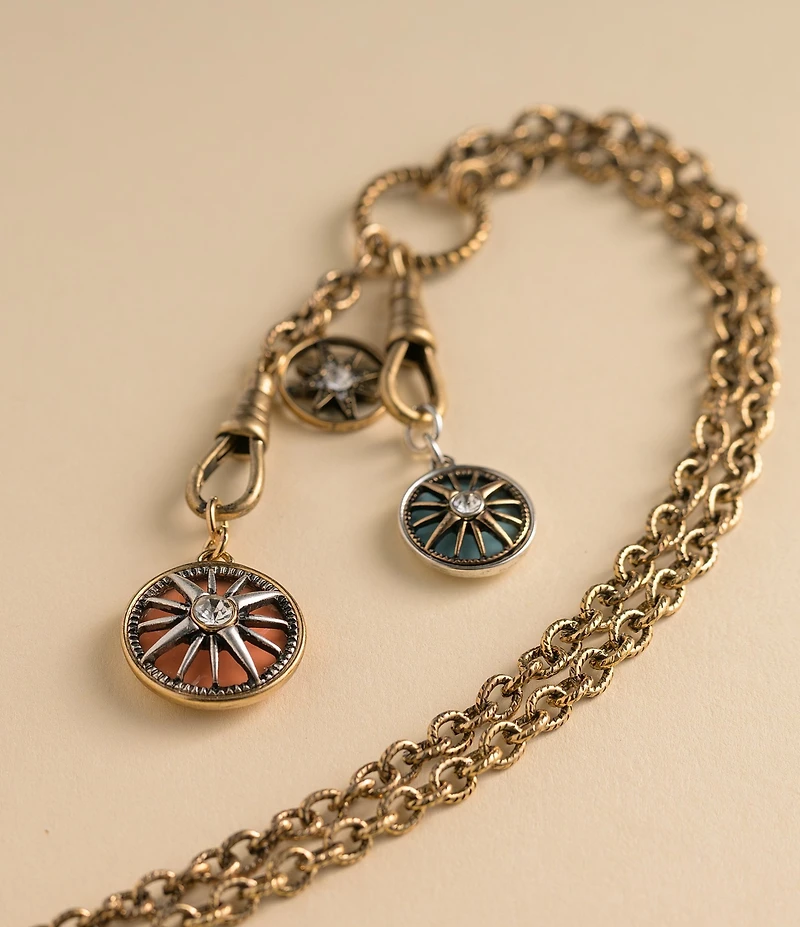 Patricia Nash Compass Charm Dangle Y-Necklace