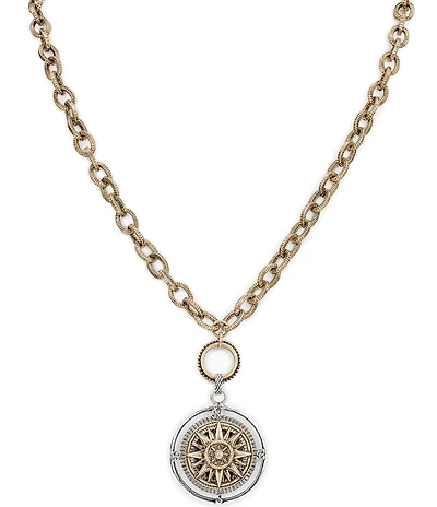 Patricia Nash Compass Convertible Short Pendant Necklace