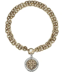 Patricia Nash Compass Convertible Short Pendant Necklace