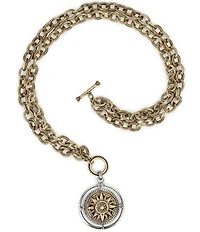 Patricia Nash Compass Convertible Short Pendant Necklace