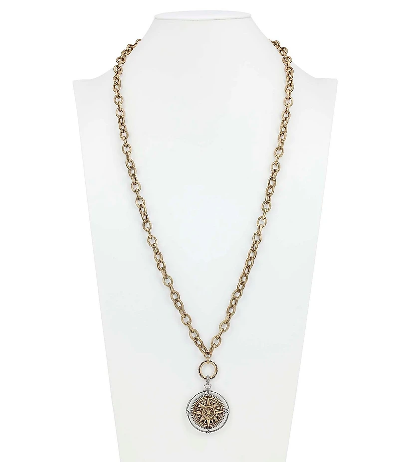 Patricia Nash Compass Convertible Short Pendant Necklace
