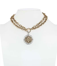 Patricia Nash Compass Convertible Short Pendant Necklace