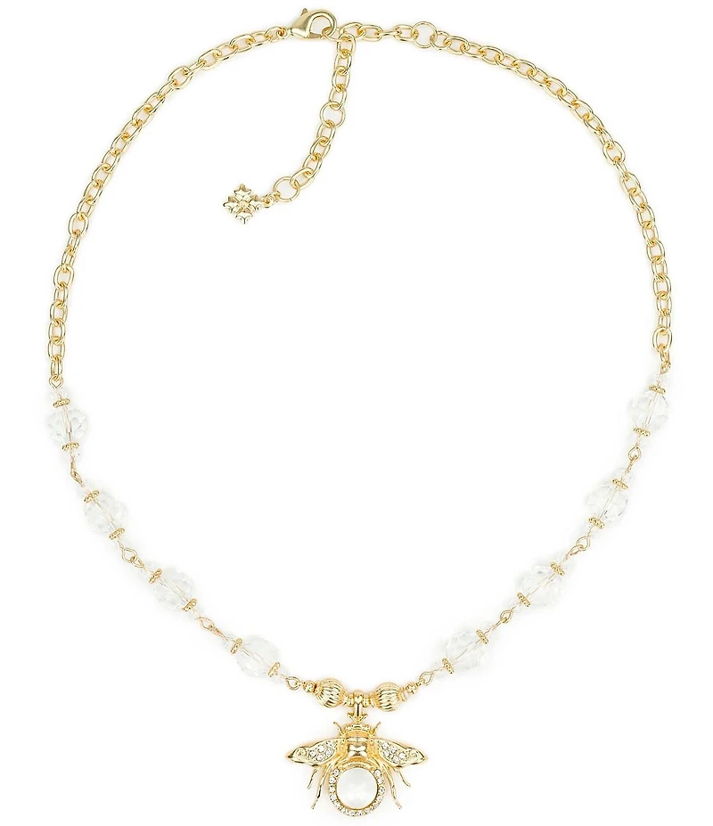Patricia Nash Crystal Bee Short Pendant Necklace