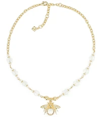 Patricia Nash Crystal Bee Short Pendant Necklace