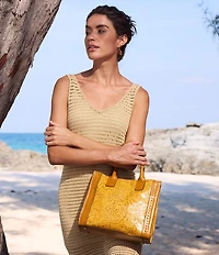 Patricia Nash Curry Floral Embossed Tote Bag