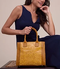 Patricia Nash Curry Floral Embossed Tote Bag