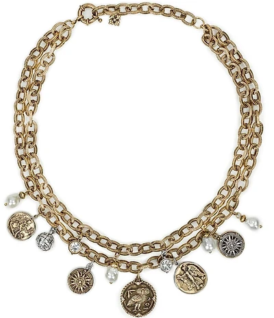Patricia Nash Double Charm Chain Layered Statement Necklace