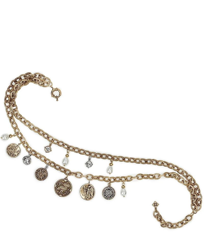Patricia Nash Double Charm Chain Layered Statement Necklace