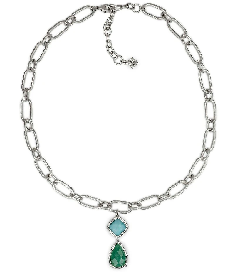 Patricia Nash Double Drop Short Pendant Chain Necklace