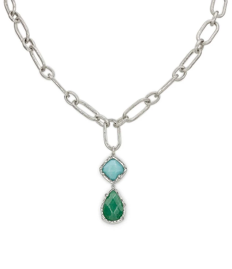 Patricia Nash Double Drop Short Pendant Chain Necklace