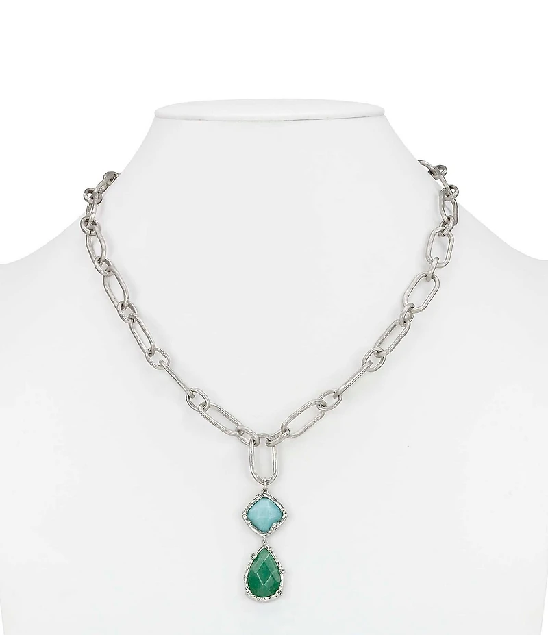 Patricia Nash Double Drop Short Pendant Chain Necklace