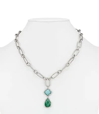 Patricia Nash Double Drop Short Pendant Chain Necklace