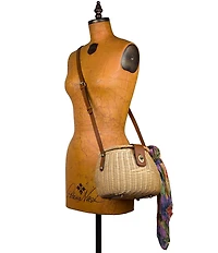Patricia Nash Duronia Wicker Scarf Bucket Bag
