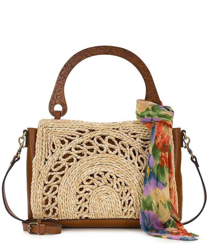 Patricia Nash Estelle Straw Satchel Bag