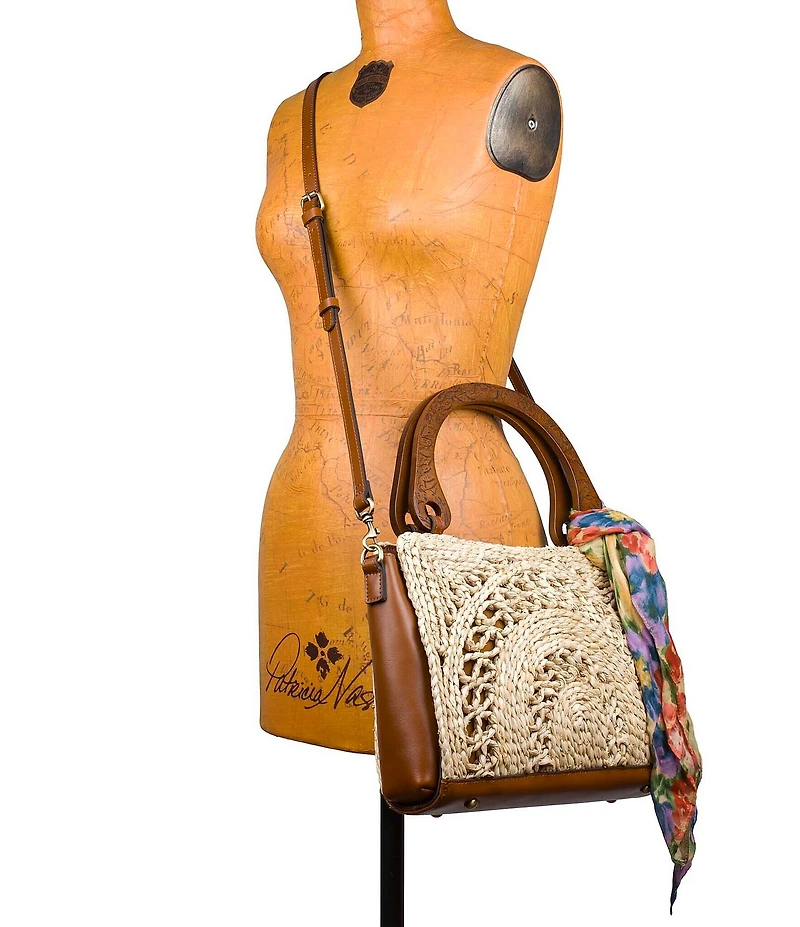 Patricia Nash Estelle Straw Satchel Bag