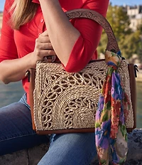 Patricia Nash Estelle Straw Satchel Bag