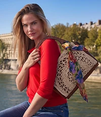 Patricia Nash Estelle Straw Satchel Bag