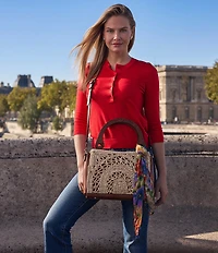 Patricia Nash Estelle Straw Satchel Bag