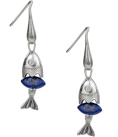 Patricia Nash Fish Blue Marque Drop Earrings