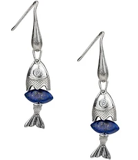 Patricia Nash Fish Blue Marque Drop Earrings