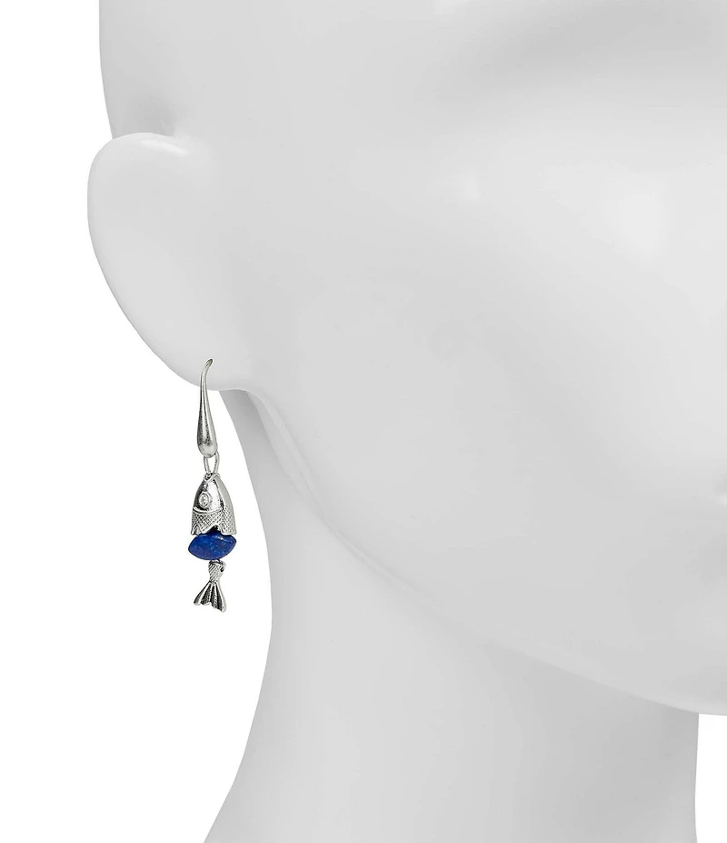 Patricia Nash Fish Blue Marque Drop Earrings