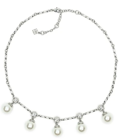Patricia Nash Five Pearl Charm Collar Necklace