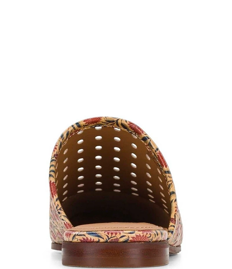 Patricia Nash Flavia Woven Floral Print Leather Mules