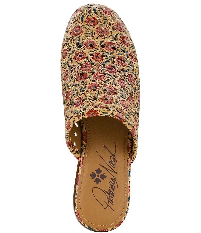 Patricia Nash Flavia Woven Floral Print Leather Mules