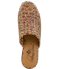 Patricia Nash Flavia Woven Floral Print Leather Mules