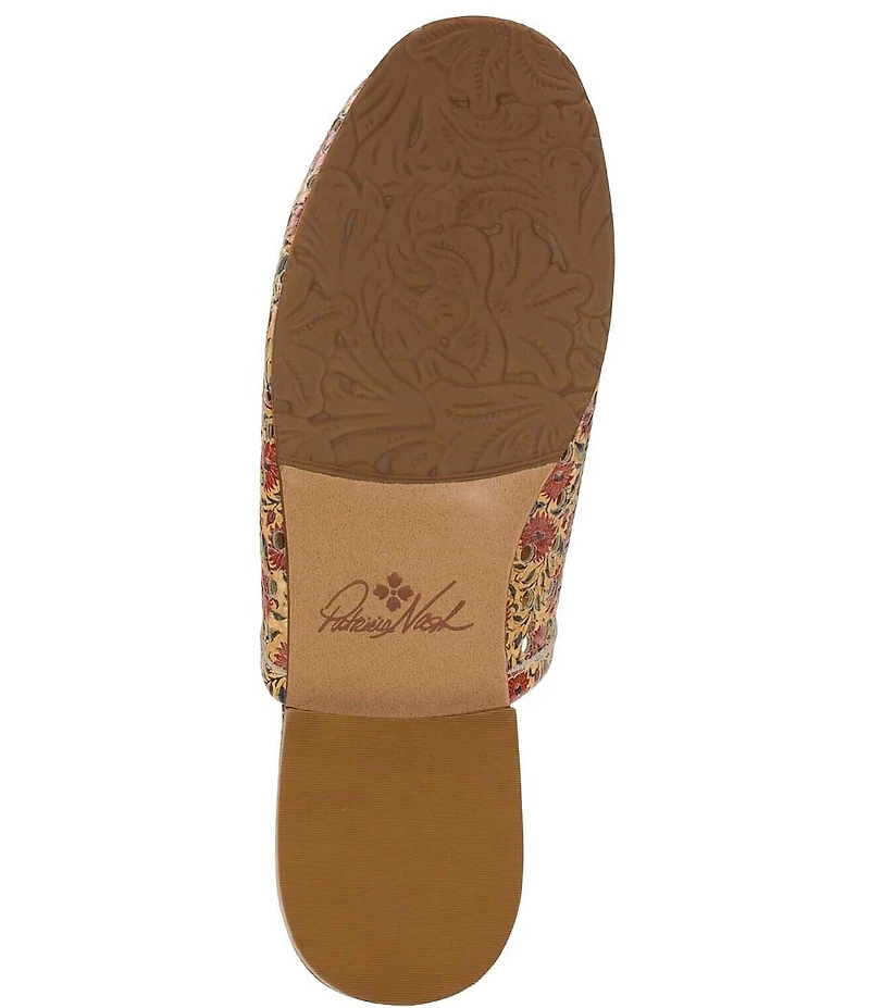 Patricia Nash Flavia Woven Floral Print Leather Mules