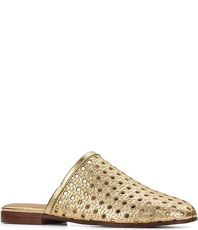 Patricia Nash Flavia Woven Metallic Leather Mules