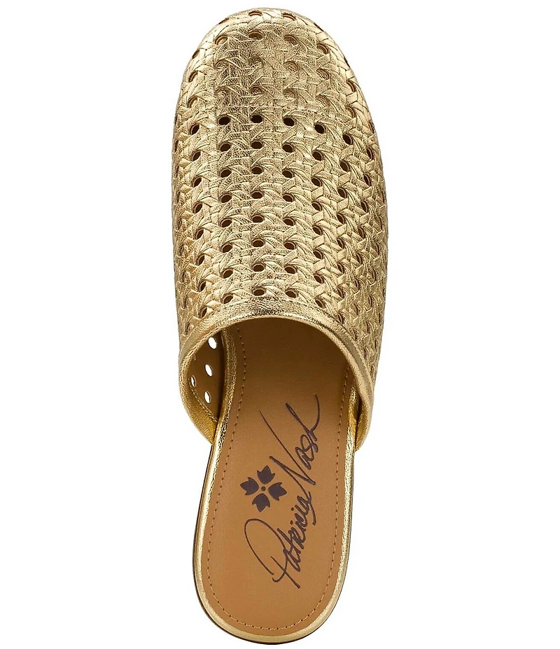 Patricia Nash Flavia Woven Metallic Leather Mules