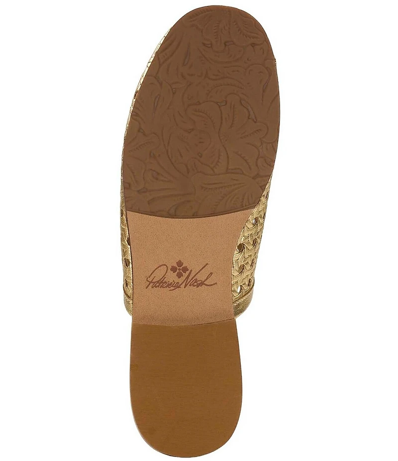 Patricia Nash Flavia Woven Metallic Leather Mules