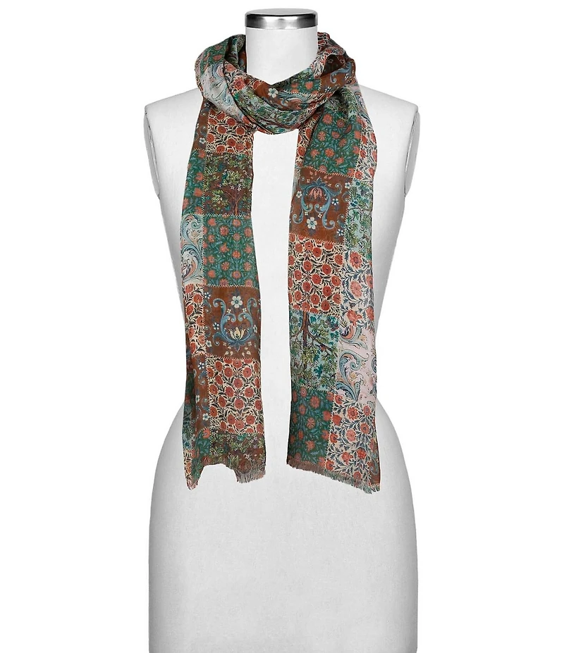 Patricia Nash Floral Patchwork Oblong Scarf