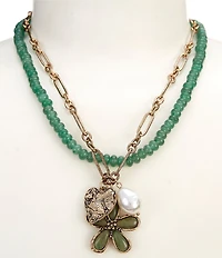 Patricia Nash Flower Charm Short Multi-Strand Necklace