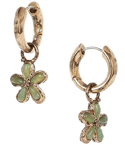 Patricia Nash Flower Drop Hoop Earrings