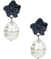 Patricia Nash Flower Pearl Drop Earrings