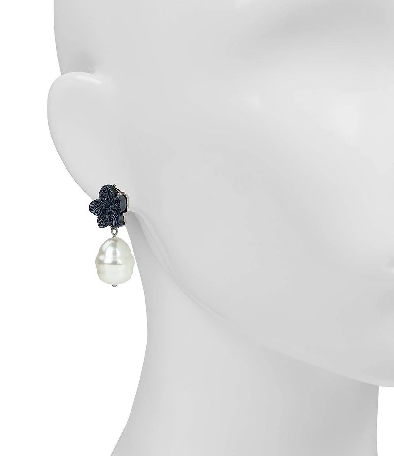 Patricia Nash Flower Pearl Drop Earrings