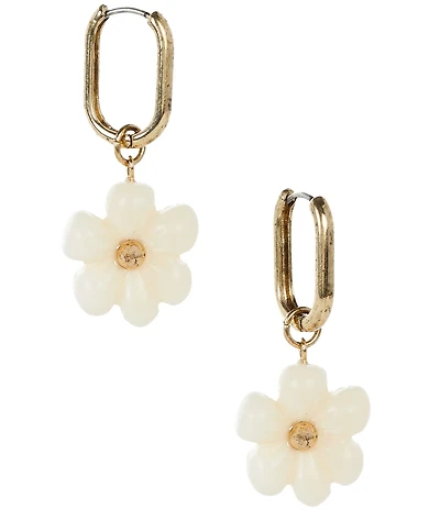 Patricia Nash Flower Resin Huggie Hoop Earrings