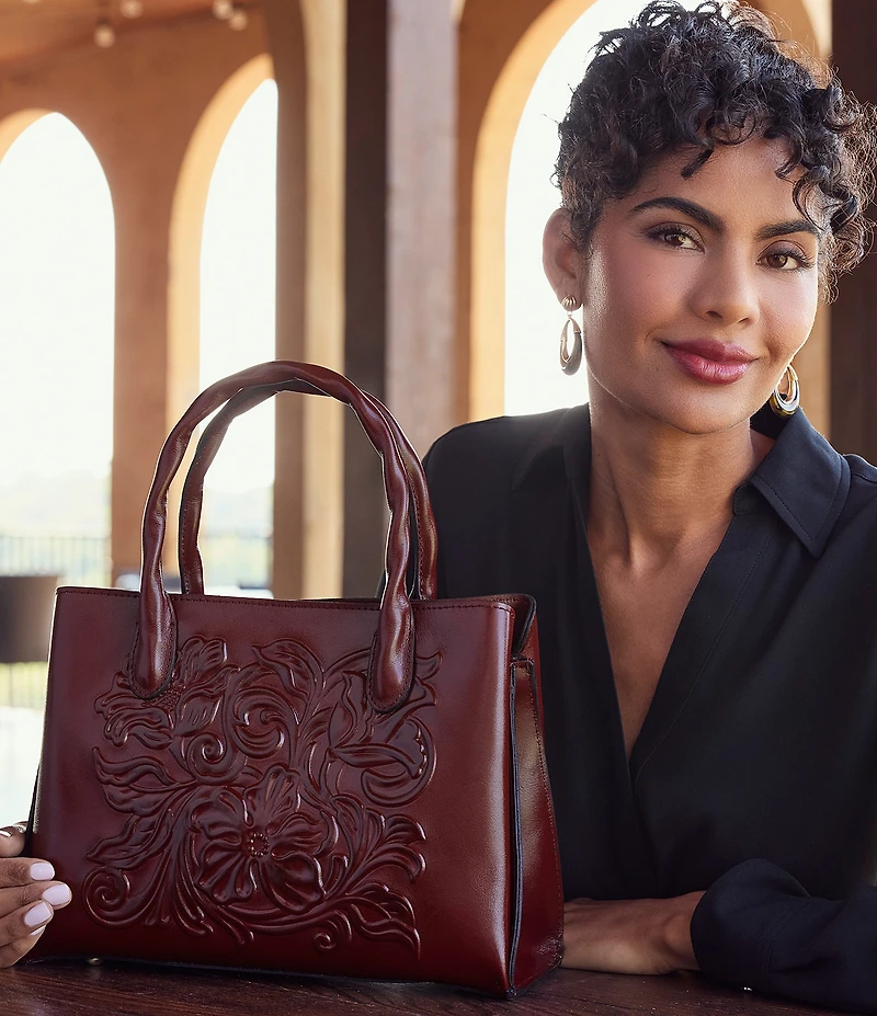 Patricia Nash Genovese Floral Embossed Satchel Bag