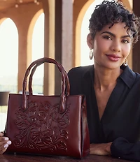 Patricia Nash Genovese Floral Embossed Satchel Bag