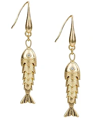 Patricia Nash Gold Fish Drop Earrings