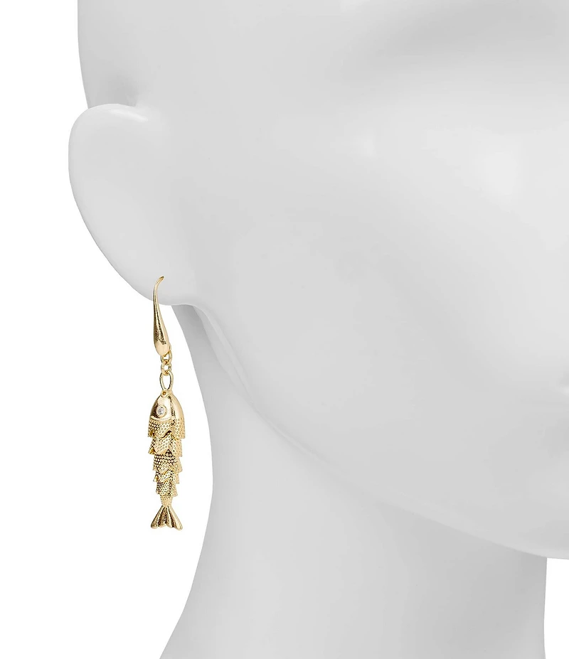 Patricia Nash Gold Fish Drop Earrings