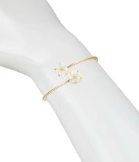 Patricia Nash Gold Tone Open Resort Mother of Pearl Cuff Bracelet